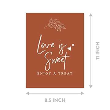 Andaz Press Terracotta Line Design Wedding Signs Bundle Set for Ceremony, Reception Decor Signage, Includes Cards and Gifts, Reserved, Mr. & Mrs., Memorial, Guestbook, Favors Signs, 8.5 x 11, 30-Pack