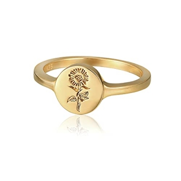 YeGieonr 18K Gold Plated Sterling Silver Rings for Women