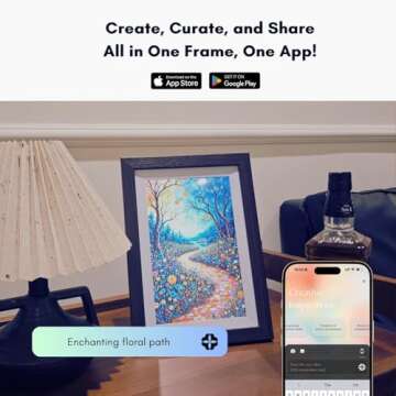 BLOOMIN8 AI Digital Frame - Image&Video Generated, AI Enhanced, Best Gift, Share Photos/Videos Remot...