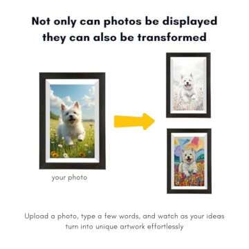 BLOOMIN8 AI Digital Frame - Image&Video Generated, AI Enhanced, Best Gift, Share Photos/Videos Remotely, Auto-Rotate, Wall Mountable, Touch Screen, Free App, 10.1Inch HD (Dark Wood)