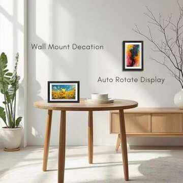 BLOOMIN8 AI Digital Frame - Image&Video Generated, AI Enhanced, Best Gift, Share Photos/Videos Remotely, Auto-Rotate, Wall Mountable, Touch Screen, Free App, 10.1Inch HD (Dark Wood)