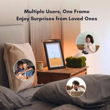 BLOOMIN8 AI Digital Frame - Image&Video Generated, AI Enhanced, Best Gift, Share Photos/Videos Remotely, Auto-Rotate, Wall Mountable, Touch Screen, Free App, 10.1Inch HD (Dark Wood)
