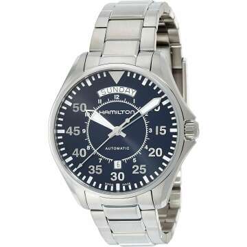 Hamilton Men's Khaki Aviation Swiss Automatic Stainless Steel Watch - Silver-Toned