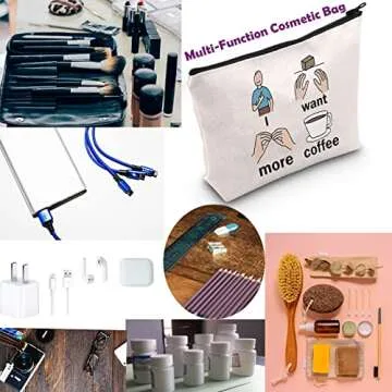 TSOTMO SLP Gift Speech Therapist Gift Speech Language Pathologist Zipper Pouch SLP Survival Kit Bag Thank Gift Appreciation Gift For SLP (more coffee)