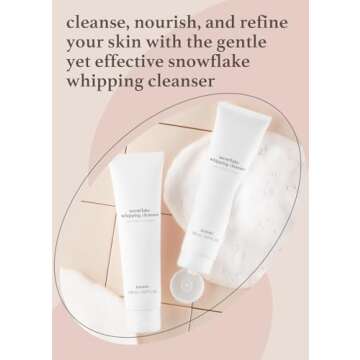 NOONI Face Cleansing - Snowflake Whipping Cleanser | Korean Glass Skin Care, Kbeauty, Facial Wash, Remove Impurities, Purigying, Vegan Whipped Cream, Moisturizing, Sensitive Skin, 5.07 FL Oz
