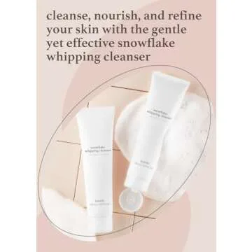 NOONI Face Cleansing - Snowflake Whipping Cleanser | Korean Glass Skin Care, Kbeauty, Facial Wash, Remove Impurities, Purigying, Vegan Whipped Cream, Moisturizing, Sensitive Skin, 5.07 FL Oz