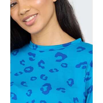 Real Essentials (Pack of 2 Women's Long Sleeve Summer Pajamas - Cotton Sleepwear Matching Bottoms Comfy Soft and Lightweight - Set K Royal Blue & Pink, Medium