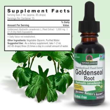 Nature's Answer Goldenseal Root | Herbal Supplement | Supports A Healthy Immune System | Gluten-Free & Alcohol-Free 1oz (2 Pack)