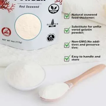 Agar Agar Powder, Vegan Unflavored Gelatin Substitute, Non-GMO, Gluten Free, No Additives and Preservatives, 4oz