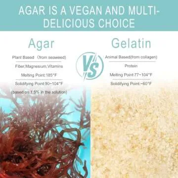 Agar Agar Powder, Vegan Unflavored Gelatin Substitute, Non-GMO, Gluten Free, No Additives and Preservatives, 4oz