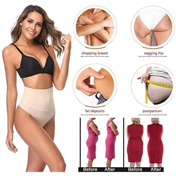 High Waist Shapewear Thong for Women Tummy Control