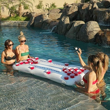 GoPong Inflatable Beer Pong Table for Pool Fun