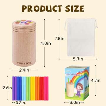 YHHYTOY Montessori Toys for 1+ Year Old, Toddler 18 Month Old Toys Color Sorting Preschool Learning Activities, Fine Motor Skills Sensory Toys for Toddlers 1-3, 1 2 3 Year Old Girl Boy Baby Gifts