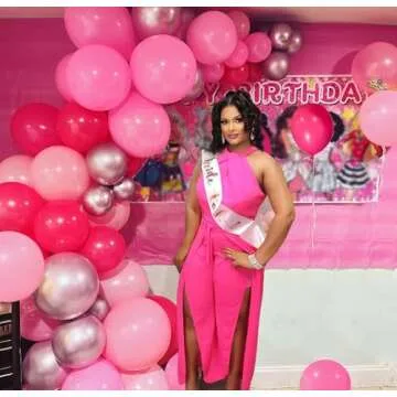 Pink Balloons Metallic Pink Balloon, 60Pcs 12Inch Chrome Pink Balloons Deep Light Pink Balloons Pearl Pink Balloons Hot Pink Latex Balloons for Birthday Wedding Baby Shower Party Decoration