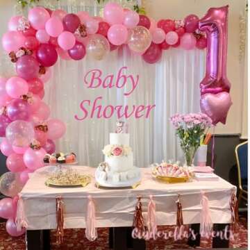 Pink Balloons Metallic Pink Balloon, 60Pcs 12Inch Chrome Pink Balloons Deep Light Pink Balloons Pearl Pink Balloons Hot Pink Latex Balloons for Birthday Wedding Baby Shower Party Decoration