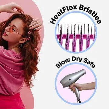 Wet Brush Speed Dry Hair Brush, Purple - Vented Design and Ultra Soft HeatFlex Bristles Are Blow Dry Safe With Ergonomic Handle Manages Tangle and Uncontrollable Hair - Pain-Free Hair Accessories