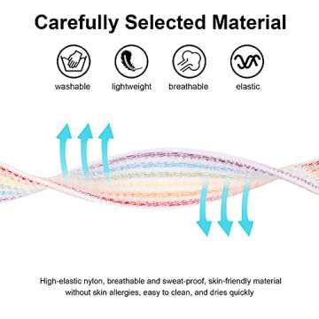 AirTag Bracelet for Kids, Apple Air Tag Protective Cover with Nylon Wristband, Anti Lost GPS Trackers Case Cover Elastic Watch Band for Toddlers Girls Boys Elders (Light Rainbow)