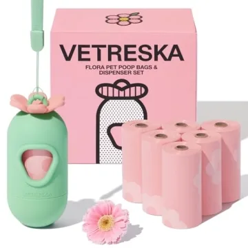 VETRESKA Dog Poop Bags with Dispenser, Lavender Scented, Guaranteed Leak Proof and Extra Thick Pet W...