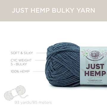 Lion Brand Yarn (1 Skein) Just Hemp Bulky Yarn, Primrose