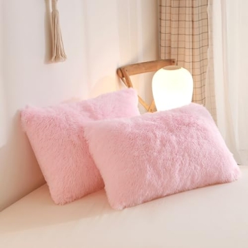 HAIHUA Fluffy Pink Comforter Cover Queen Set for Stylish Comfort
