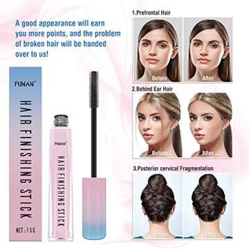 FUNAN Hair Feel Finishing Stick for Small Broken Hair, Stick, Gel Wax Women Naturally Refreshing