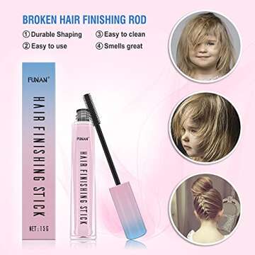 FUNAN Hair Feel Finishing Stick for Small Broken Hair, Stick, Gel Wax Women Naturally Refreshing