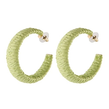 Scddboy Raffia Earrings for Women - Bohemian Beach Handmade Dangle