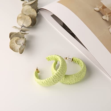 Scddboy Raffia Beach Earrings for Women - Bohemian Style