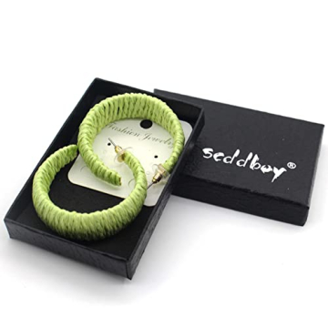 Scddboy Raffia Beach Earrings for Women - Bohemian Style