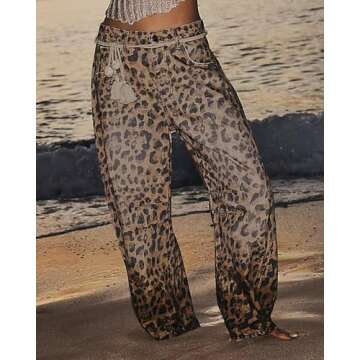 Kedera Women's Leopard Print Barrel Jeans for Stylish Comfort