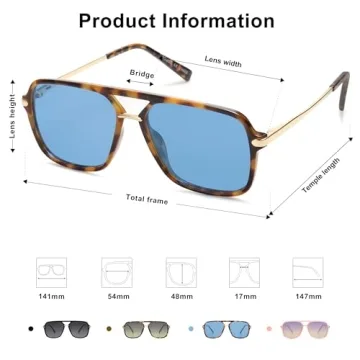Stylish SOJOS Retro Aviator Sunglasses with UV Protection