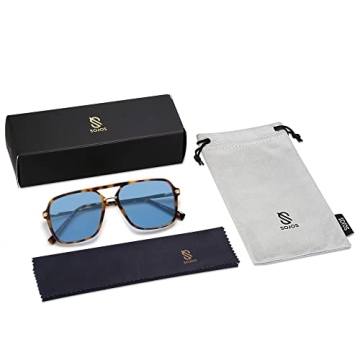Stylish SOJOS Retro Aviator Sunglasses with UV Protection