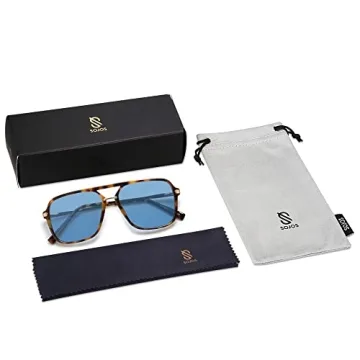 Stylish SOJOS Retro Aviator Sunglasses with UV Protection