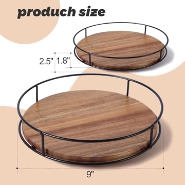Acacia Wood Lazy Susan Turntable for Kitchen Organization