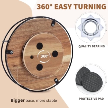 Acacia Wood Lazy Susan Turntable for Kitchen Organization