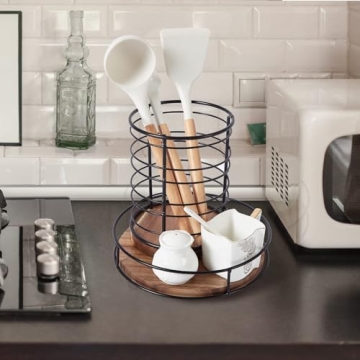 Acacia Wood Lazy Susan Turntable for Kitchen Organization