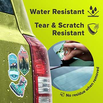 Homsto Vinyl Sticker Paper, Matte Printable Vinyl Sticker Paper for Laser Printer, Quick-Drying, Water and Scratch-Resistant, Self-Adhesive for Most Surfaces, 8.5 x 11 Inches