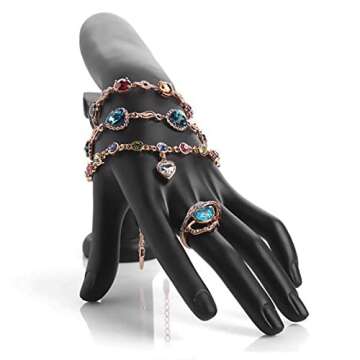 Papinimo Set of 2 Resin Jewelry Mannequin Bust Set Necklace Display Hand Mannquin Ring Holder Earring Pendant Chain Display Stand Model Holder for Shows Selling Home Decor