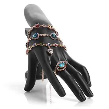 Papinimo Set of 2 Resin Jewelry Mannequin Bust Set Necklace Display Hand Mannquin Ring Holder Earring Pendant Chain Display Stand Model Holder for Shows Selling Home Decor