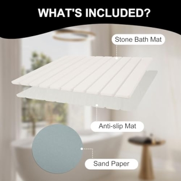 Shonmogar Quick Dry Non-Slip Stone Bath Mat for Bathroom
