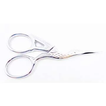Gingher G-CST 3-1/2 inch Stork Embroidery Scissors (Chrome Handle)