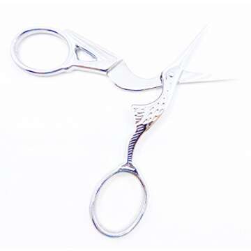 Gingher G-CST 3-1/2 inch Stork Embroidery Scissors (Chrome Handle)