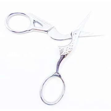 Gingher G-CST 3-1/2 inch Stork Embroidery Scissors (Chrome Handle)