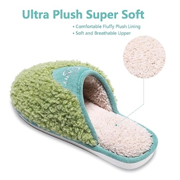 GOEWY Cozy Fuzzy Slippers for Women Indoor and Outdoor Non Slip Memory Foam House Shoes Christmas Gift for Women Mom Girlfriend Daughter
