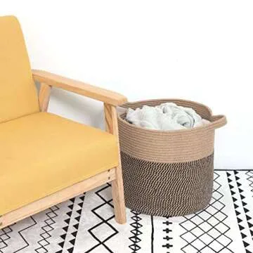 MINTWOOD Cotton Rope Storage Basket for Stylish Organization