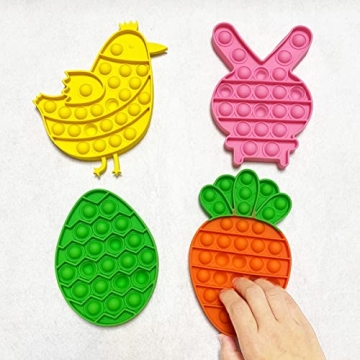 JoFAN Easter Fidget Sensory Pop Toys for Kids 4 Pack
