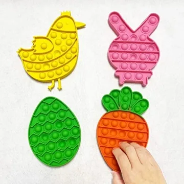 JoFAN Easter Fidget Sensory Pop Toys for Kids 4 Pack