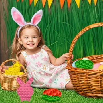 JoFAN Easter Fidget Sensory Pop Toys for Kids 4 Pack