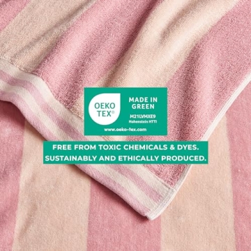 Great Bay Home 100% Cotton Oversized Beach Towels Set