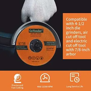 GoYonder 50 Pack 4.5" Cutting Wheel for Metal,Stainless and Steel 4-1/2" x 0.045 x 7/8-Inch Ultra Thin Cut-Off Wheel for Angle Grinders